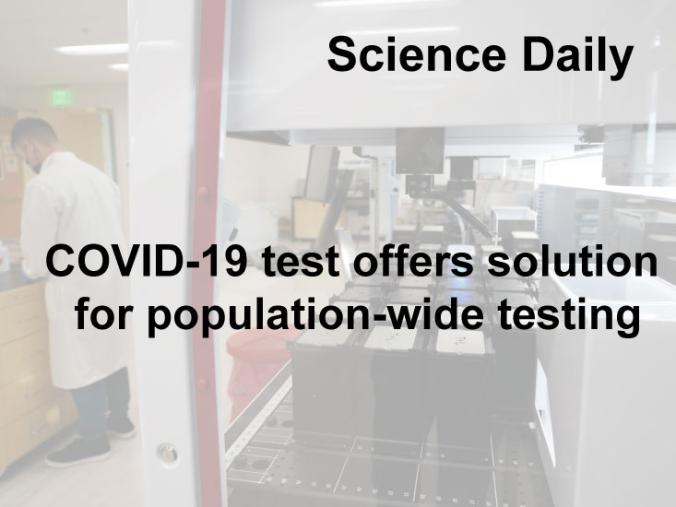 COVID-19 test offers solution for population-wide testing